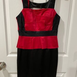Elegant Red and Black Women's Dress